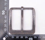 Retro Silver Two-Tone Heavy Square Pin Clips Belt Buckle