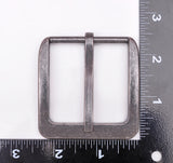 Retro Silver Two-Tone Heavy Square Pin Clips Belt Buckle