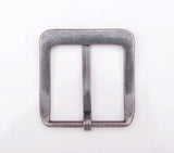 Retro Silver Two-Tone Heavy Square Pin Clips Belt Buckle