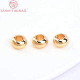 20PCS 6x3MM 24K Plated Brass Spacer Beads for Bracelets
