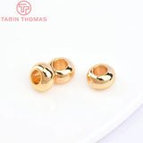 20PCS 6x3MM 24K Plated Brass Spacer Beads for Bracelets