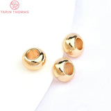 20PCS 6x3MM 24K Plated Brass Spacer Beads for Bracelets