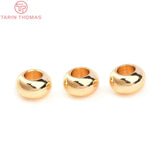 20PCS 6x3MM 24K Plated Brass Spacer Beads for Bracelets