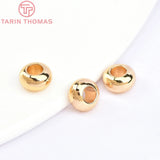 20PCS 6x3MM 24K Plated Brass Spacer Beads for Bracelets