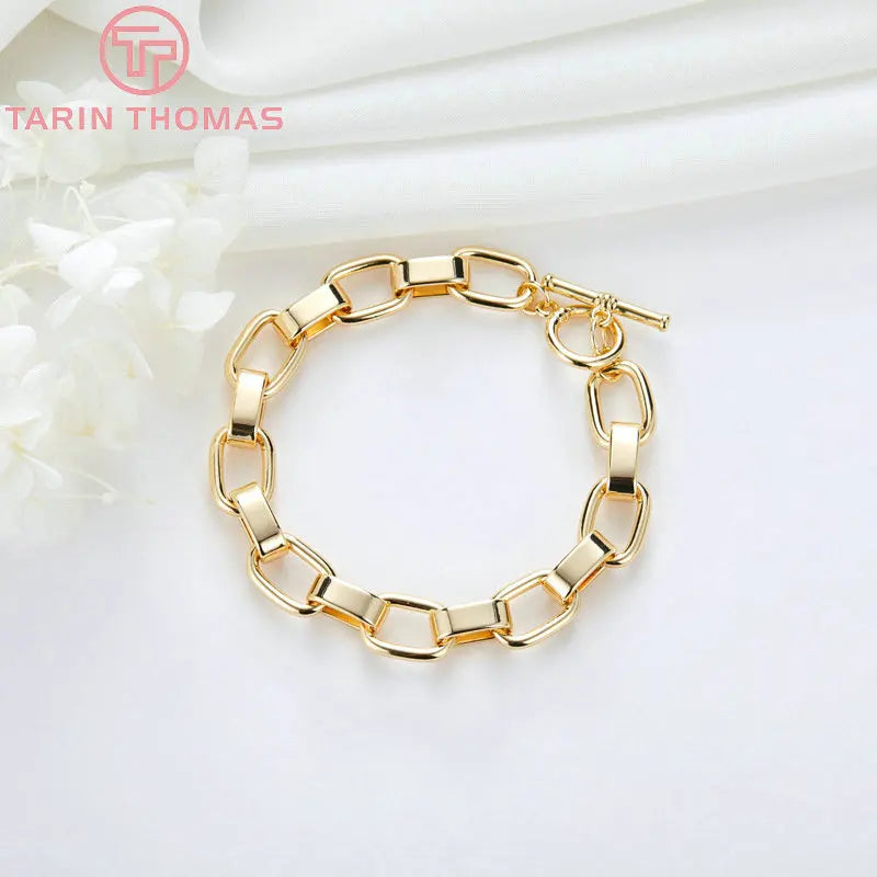 17.5CM 24K Brass Bracelet Chains for Jewelry Making
