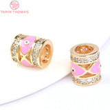 2PCS 24K Brass Zircon Rhombus Basketball Charms High Jewelry Findings