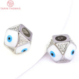 2PCS 24K Brass Zircon Rhombus Basketball Charms High Jewelry Findings