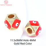 2PCS 24K Brass Zircon Rhombus Basketball Charms High Jewelry Findings