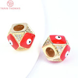 2PCS 24K Brass Zircon Rhombus Basketball Charms High Jewelry Findings