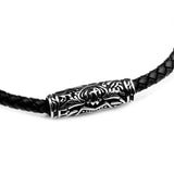 62CM Leather Bracelet Stainless Steel Charm Punk Style Men's Jewelry