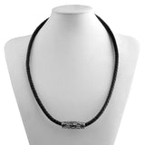 62CM Leather Bracelet Stainless Steel Charm Punk Style Men's Jewelry