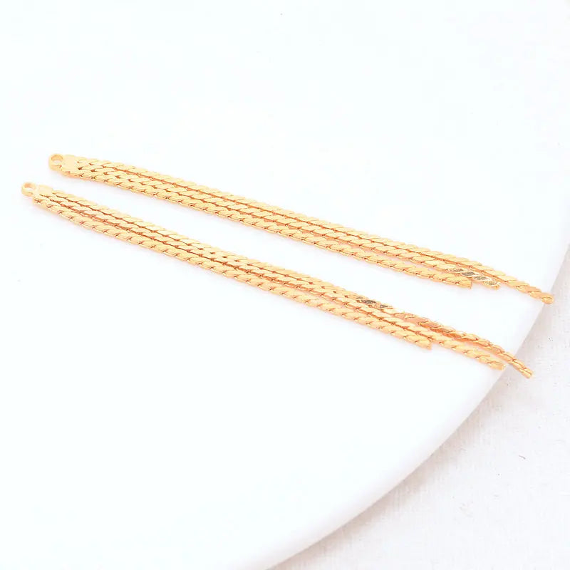 14K Brass Box Chain Tassel Charms Pendants Jewelry Making Supplies
