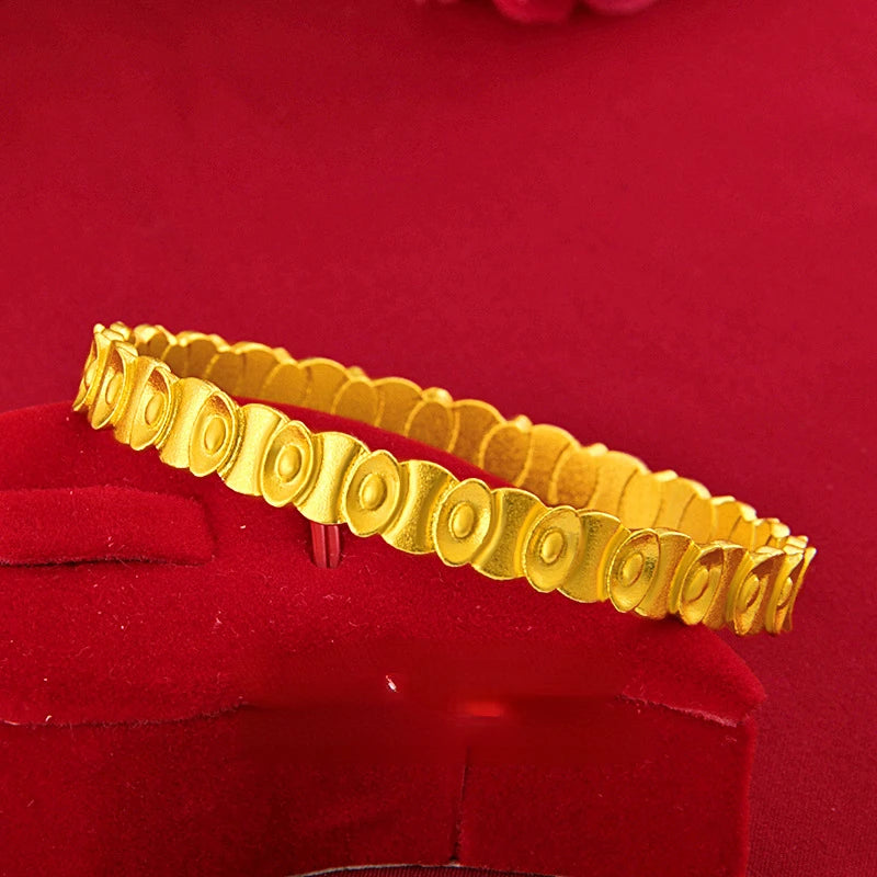 24K Plated Bracelet Women Men Link Chains Women's Bangle Jewelry