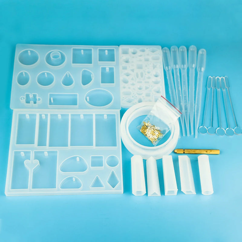 62pcs DIY Bracelet Pendant Jewelry Resin Molds Set for Crafting