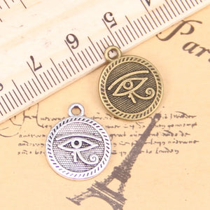 Eye of Horus Charms 15mm Antique Silver Pendants DIY Handmake Bracelet