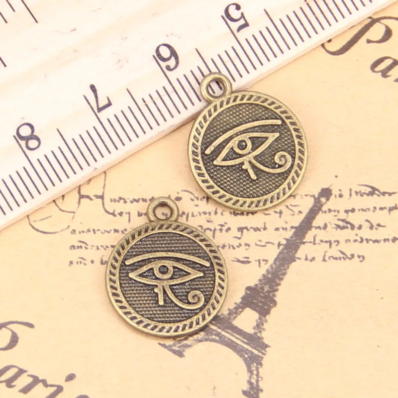 Eye of Horus Charms 15mm Antique Silver Pendants DIY Handmake Bracelet