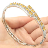 Oval Tanzanite Tourmaline Peridot Citrine CZ Silver Bangle Bracelet