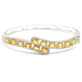 Oval Tanzanite Tourmaline Peridot Citrine CZ Silver Bangle Bracelet