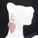 Goose Shape Pink Rhodolite Garnet Earrings