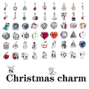 Christmas Pendants Charms Bead Fit 925 Silver Bracelet DIY Jewelry
