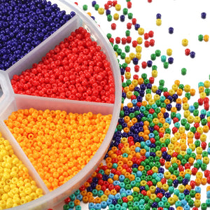 6300Pcs 2mm Colorful Glass Seed Beads Charm Set for DIY Bracelet Necklace
