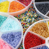6300Pcs 2mm Colorful Glass Seed Beads Charm Set for DIY Bracelet Necklace