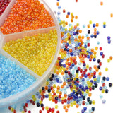 6300Pcs 2mm Colorful Glass Seed Beads Charm Set for DIY Bracelet Necklace
