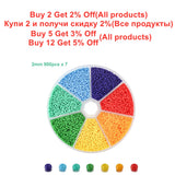 6300Pcs 2mm Colorful Glass Seed Beads Charm Set for DIY Bracelet Necklace