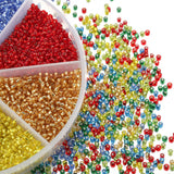 6300Pcs/2mm Colorful Round Charm Czech Spacer Glass Seed Beads Set