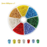 6300Pcs 2mm Colorful Glass Seed Beads Charm Czech Spacer Beads