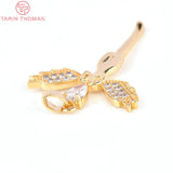 4PCS 24K Brass Zircon Angel Shaped Pendants DIY Jewelry Findings