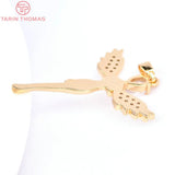 4PCS 24K Brass Zircon Angel Shaped Pendants DIY Jewelry Findings