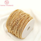 7MM 24K Plated Brass Necklace Chains Bracelet Chains