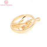 6PCS 18.5MM Brass Zircon Flowers Pendants DIY Jewelry Making Findings