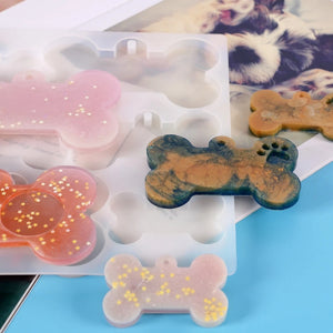 Dog Bone Tag Epoxy Resin Mold Keychain Pet Hanging Sign DIY Silicone Mould