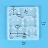 Dog Bone Tag Epoxy Resin Mold Keychain Pet Hanging Sign DIY Silicone Mould