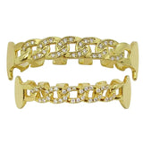 634C Copper Rhinestones Fangs False Teeth Halloween Decor