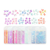 12 Bags Butterfly Flower Shape Glitter Sequins Resin Epoxy Mold Fillings