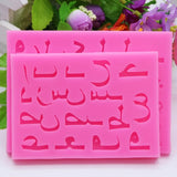 2Pcs Silicone Arabic Letters Alphabet Number Resin Casting Mold Fondant Mould