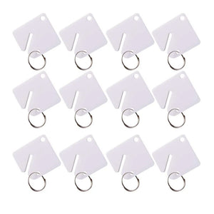 Square Slotted Key Tag with Hook Acrylic Round Split Ring Key Tags