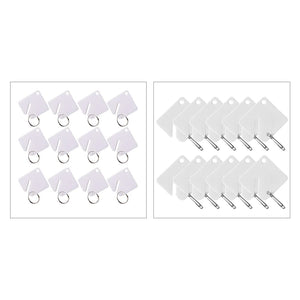 Square Slotted Key Tag with Hook Acrylic Round Split Ring Key Tags