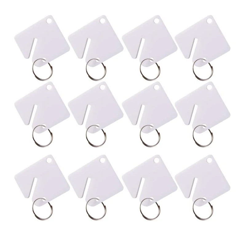 Square Slotted Key Tag with Hook Acrylic Round Split Ring Key Tags