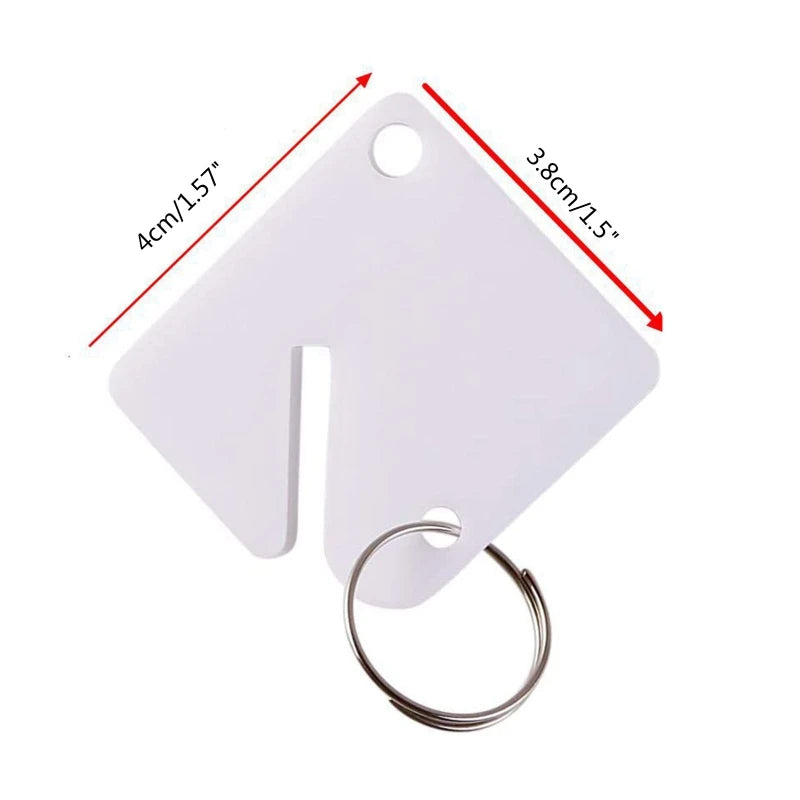 Square Slotted Key Tag with Hook Acrylic Round Split Ring Key Tags
