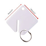 Square Slotted Key Tag with Hook Acrylic Round Split Ring Key Tags