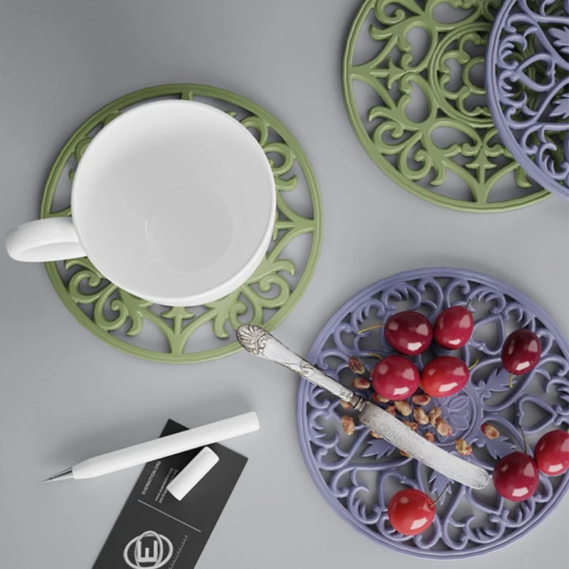 Flower Pattern Placemat Epoxy Resin Mold Coaster DIY Crafts