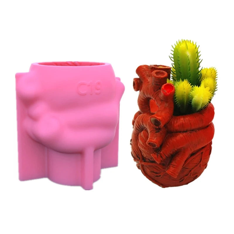 Heart Flowerpot Epoxy Resin Mold DIY Home Decor