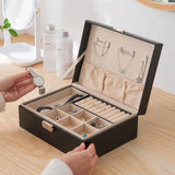 Luxury Leather Jewelry Box with Wooden Frame