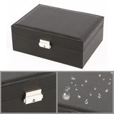 Luxury Leather Jewelry Box with Wooden Frame
