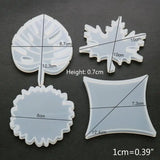 Round Maple Leaf Shape UV Resin Silicone Molds for Coaster DIY Crafts