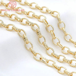 7x9MM 24K Brass Necklace & Bracelet Chains